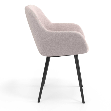 chaise visiteur noir beige 4 pattes tissu accoudoirs rembourres 3