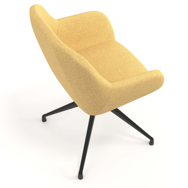 chaise de reunion noir jaune pivotante tissu accoudoirs rembourres 7