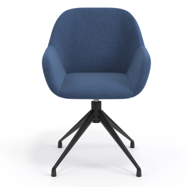 chaise de reunion noir bleu pivotante tissu accoudoirs rembourres 4