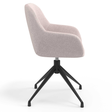 chaise de reunion noir beige pivotante tissu accoudoirs rembourres 3