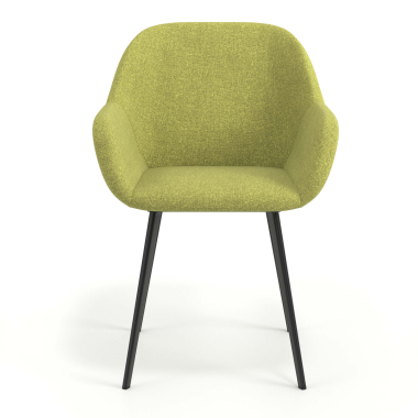 chaise visiteur noir vert 4 pattes tissu accoudoirs rembourres 4