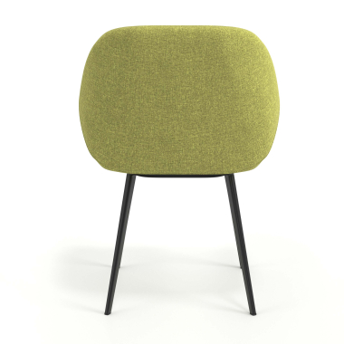 chaise visiteur noir vert 4 pattes tissu accoudoirs rembourres 6