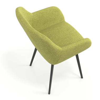 chaise visiteur noir vert 4 pattes tissu accoudoirs rembourres 7