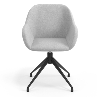 chaise de reunion gris clair pivotante tissu accoudoirs rembourres 4