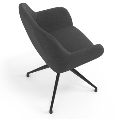 chaise de reunion noir anthracite pivotante tissu accoudoirs rembourres 7