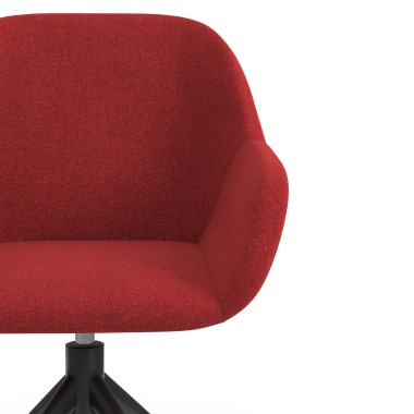 chaise de reunion noir rouge pivotante tissu accoudoirs rembourres 5