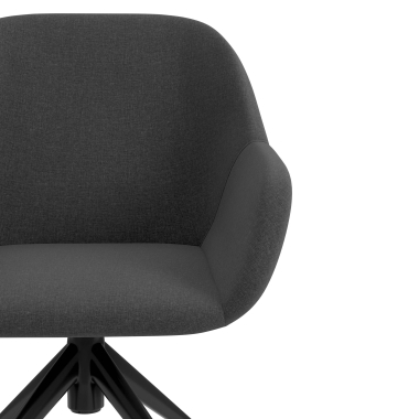 chaise de reunion noir anthracite giratoire avec roulettes tissu accoudoirs rembourres 5