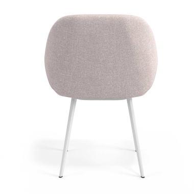 chaise visiteur blanc beige 4 pattes tissu accoudoirs rembourres 6