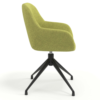chaise de reunion noir vert pivotante tissu accoudoirs rembourres 3
