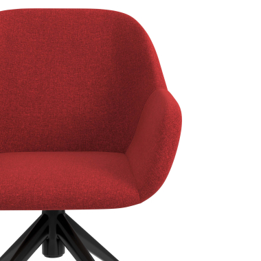 chaise de reunion noir rouge giratoire avec roulettes tissu accoudoirs rembourres 5