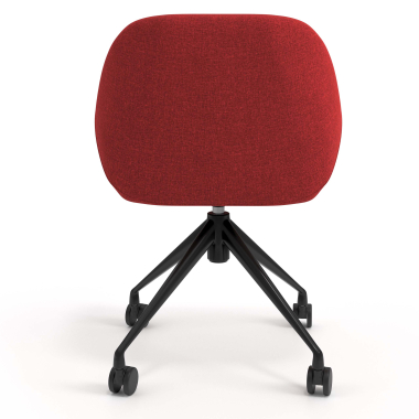 chaise de reunion noir rouge giratoire avec roulettes tissu accoudoirs rembourres 6