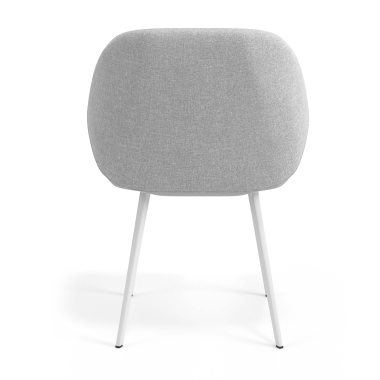 chaise visiteur blanc gris clair 4 pattes tissu accoudoirs rembourres 6