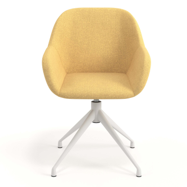 chaise de reunion blanc jaune pivotante tissu accoudoirs rembourres 4