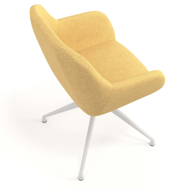 chaise de reunion blanc jaune pivotante tissu accoudoirs rembourres 7