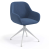 Chaise de réunion rembourrée Greta, base en aluminium