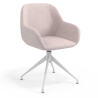 Chaise de réunion rembourrée Greta, base en aluminium