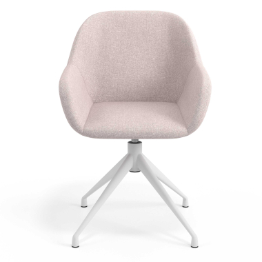 chaise de reunion blanc beige pivotante tissu accoudoirs rembourres 4