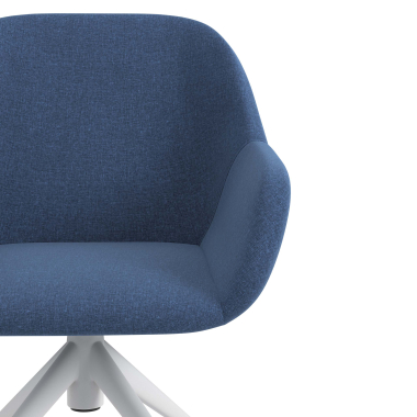 chaise de reunion blanc bleu giratoire avec roulettes tissu accoudoirs rembourres 5