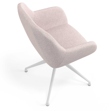 chaise de reunion blanc beige pivotante tissu accoudoirs rembourres 7