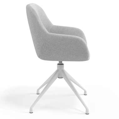 chaise de reunion blanc gris clair pivotante tissu accoudoirs rembourres 3