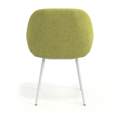 chaise visiteur blanc vert 4 pattes tissu accoudoirs rembourres 6