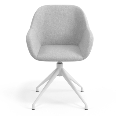 chaise de reunion blanc gris clair pivotante tissu accoudoirs rembourres 4