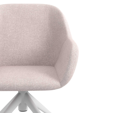 chaise de reunion blanc beige giratoire avec roulettes tissu accoudoirs rembourres 5