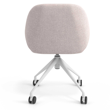 chaise de reunion blanc beige giratoire avec roulettes tissu accoudoirs rembourres 6