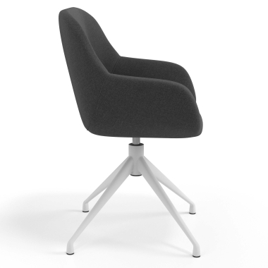 chaise de reunion blanc anthracite pivotante tissu accoudoirs rembourres 3