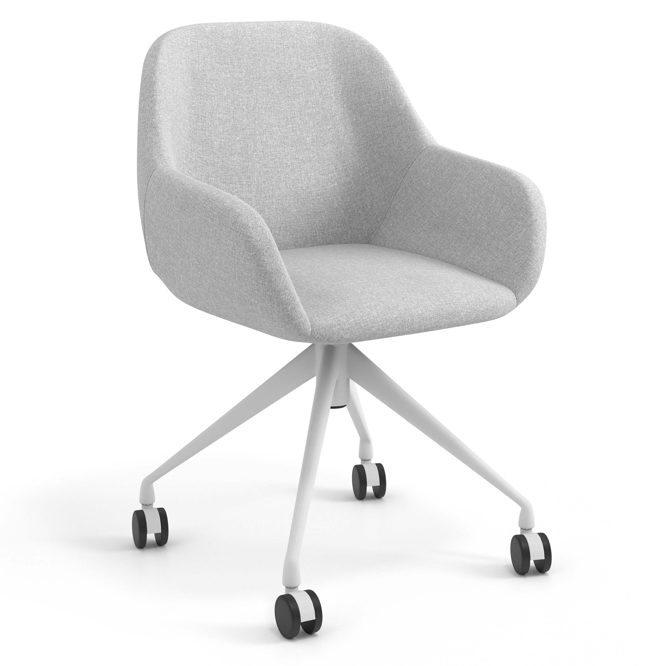 Chaise de réunion à roulettes Greta, base en aluminium