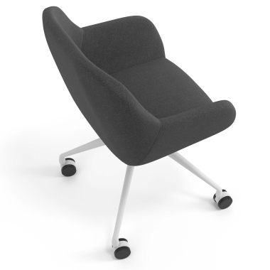 chaise de reunion blanc anthracite giratoire avec roulettes tissu accoudoirs rembourres 7