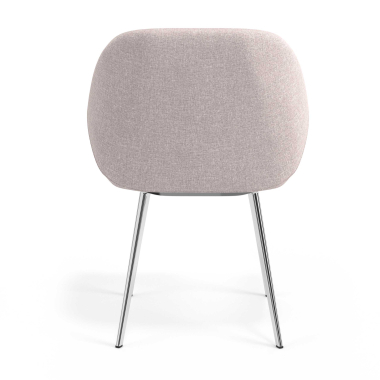 chaise visiteur chromee beige 4 pattes tissu accoudoirs rembourres 6