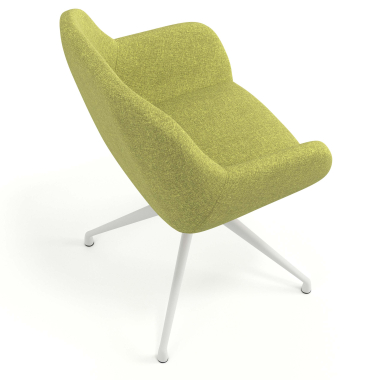 chaise de reunion blanc vert pivotante tissu accoudoirs rembourres 7