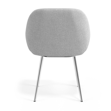 chaise visiteur chromee gris clair 4 pattes tissu accoudoirs rembourres 6
