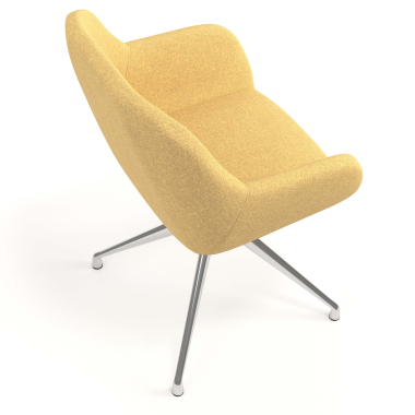 chaise de reunion chromee jaune pivotante tissu accoudoirs rembourres 7