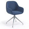 Chaise de réunion rembourrée Greta, base en aluminium