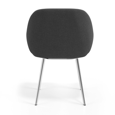 chaise visiteur chromee anthracite 4 pattes tissu accoudoirs rembourres 6