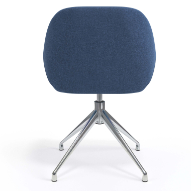 chaise de reunion chromee bleu pivotante tissu accoudoirs rembourres 6