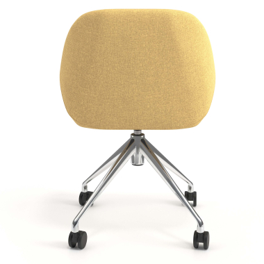 chaise de reunion chromee jaune giratoire avec roulettes tissu accoudoirs rembourres 6