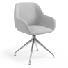Chaise de réunion à roulettes Greta, base en aluminium