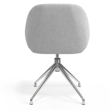 chaise de reunion chromee gris clair pivotante tissu accoudoirs rembourres 6