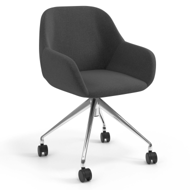 chaise de reunion chromee anthracite giratoire avec roulettes tissu accoudoirs rembourres 1