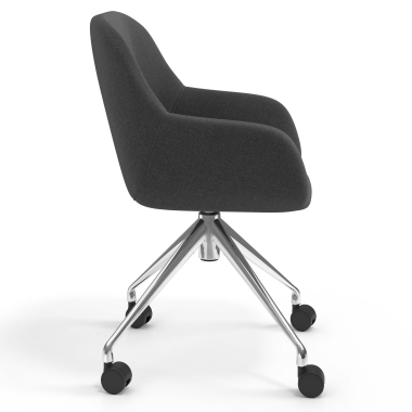 chaise de reunion chromee anthracite giratoire avec roulettes tissu accoudoirs rembourres 3