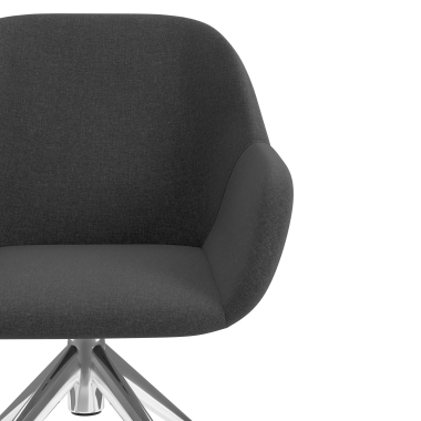 chaise de reunion chromee anthracite giratoire avec roulettes tissu accoudoirs rembourres 5