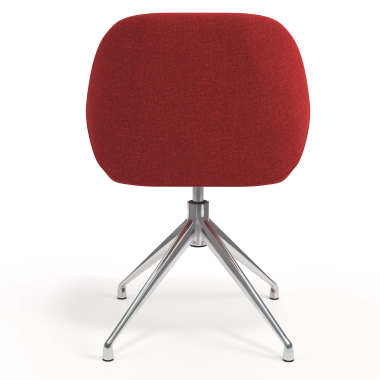 chaise de reunion chromee rouge pivotante tissu accoudoirs rembourres 6