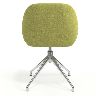 chaise de reunion chromee vert pivotante tissu accoudoirs rembourres 6