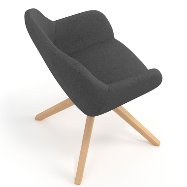 chaise de reunion anthracite giratoire en bois tissu accoudoirs rembourres 7
