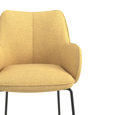 chaise visiteur jaune structure pietement luge tissu accoudoirs rembourres 5