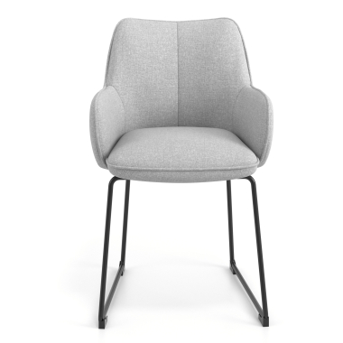 chaise visiteur gris structure pietement luge tissu accoudoirs rembourres 4
