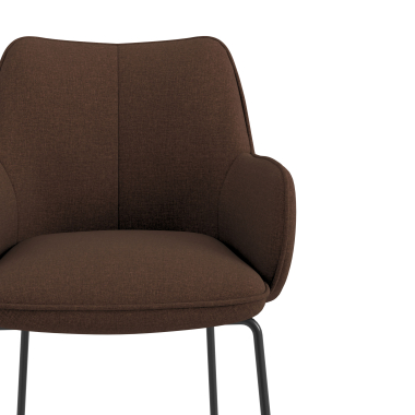 chaise visiteur marron structure pietement luge tissu accoudoirs rembourres 5